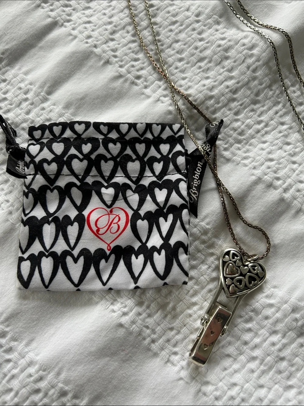 Brighton Silver Heart Key Landyard
